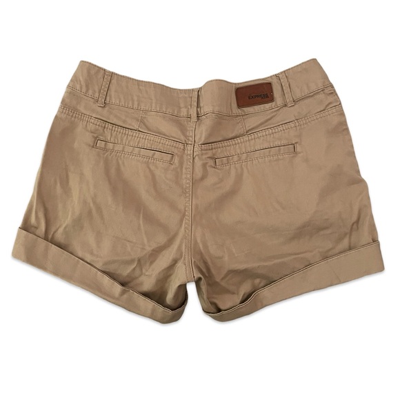 Express editor Y2K khaki chino rolled hem shorts women’s vintage size 8 - Picture 2 of 8